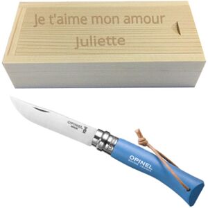 Ocadeau Couteau Opinel 7 manche bleu