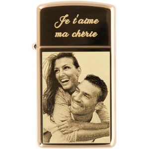 Ocadeau Briquet Zippo slim brass gravé