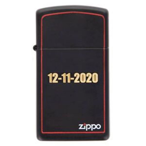 Ocadeau Briquet Zippo slim noir et rouge gravé