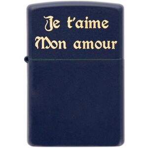 Ocadeau Briquet Zippo bleu marine gravé