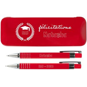 Ocadeau Stylo et porte-mine rouge Félicitations