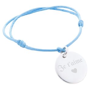 Ocadeau Bracelet rond argent cordon bleu