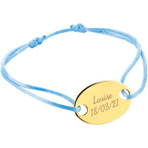 Ocadeau Bracelet ovale plaque or cordon bleu