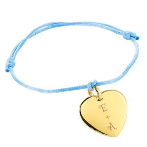 Ocadeau Bracelet c?ur plaque or cordon bleu