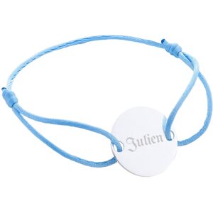 Ocadeau Bracelet rond argent trou cordon bleu