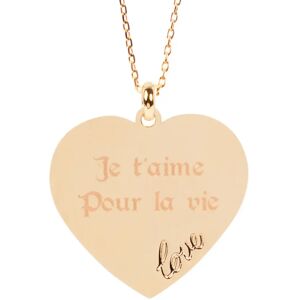 Ocadeau Collier cœur Love plaqué or jaune gravé