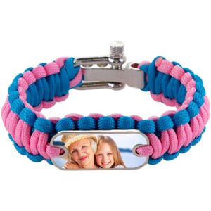 Ocadeau Bracelet tissu bleu et rose