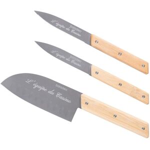 Ocadeau Set 3 couteaux cuisine gravés