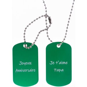 Ocadeau Plaque militaire double vert gravé