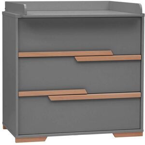 petitechambre.fr Commode bebe avec plan a langer Snap   Graphite   MDF, melamine et bois de hetre