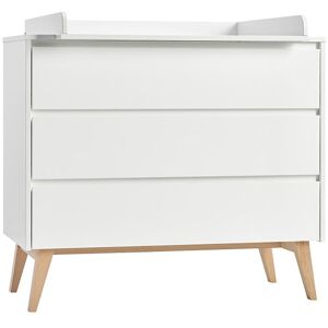 petitechambre.fr Commode a langer SWING scandinave   Blanc   MDF, panneau stratifie et hetre massif