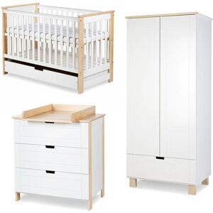 petitechambre.fr Chambre bebe scandinave complete KIWO (lit + commode + armoire)   Pin