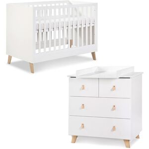 petitechambre.fr Pack chambre bebe NOAH lit 120x60 + commode a langer blanc   MDF