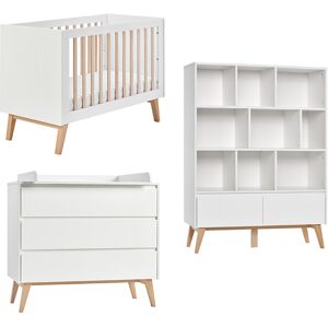 petitechambre.fr Chambre bebe complete lit + commode a langer + bibliotheque Swing - pinio