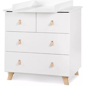 petitechambre.fr Commode avec plan a langer Noah   Blanc   Melamine et chene