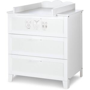 petitechambre.fr Commode bebe Hibou blanche   MDF et melamine