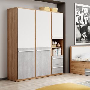 petitechambre.fr Armoire triple PLANO couleur chêne   Panneaux Stratifiés