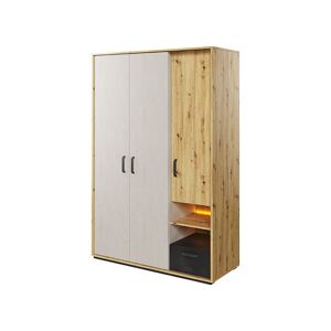 petitechambre.fr Armoire 3 portes QUBIC chambre ado   Chêne