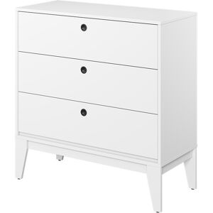 petitechambre.fr FEMII - Commode trois tiroirs blanche design sans poignee   Panneaux Stratifies