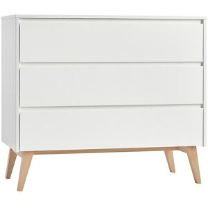 petitechambre.fr Commode blanche SWING scandinave   MDF, panneau stratifie et hetre massif