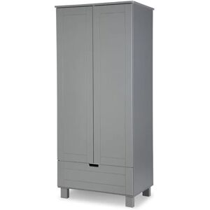 petitechambre.fr KIWO - Armoire deux portes et un tiroir graphite pour chambre bebe   Pin Massif et MDF