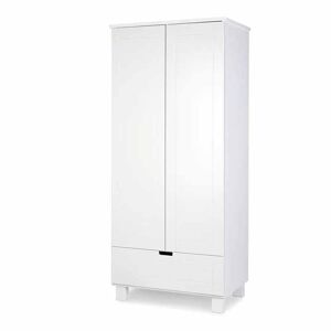 petitechambre.fr KIWO - Armoire deux portes et un tiroir blanc pour chambre bebe   Pin Massif et MDF