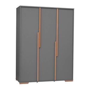 petitechambre.fr Grande armoire 3 portes Snap   Noir   MDF, mélaminé et bois de hêtre