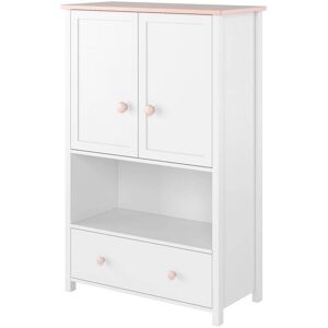 petitechambre.fr Commode haute LUNA   Blanc   Panneaux Stratifiés