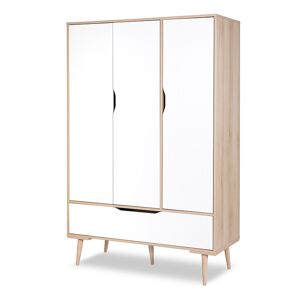 petitechambre.fr Armoire triple SOFIE scandinave blanc et bois