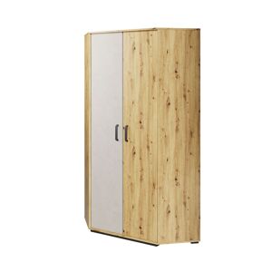 petitechambre.fr Armoire d'angle QUBIC pour chambre   Chêne   Panneaux Stratifiés