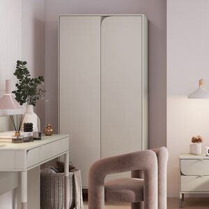 petitechambre.fr Armoire HARMONY double sans poignée - Cachemire et Truffe   Gris   Panneaux Stratifiés