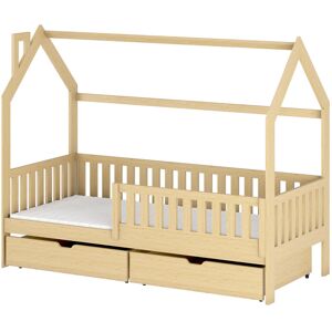 petitechambrefr Lit NATAN cabane pour enfant avec tiroir de rangement Pin 80 cm x 200 cm