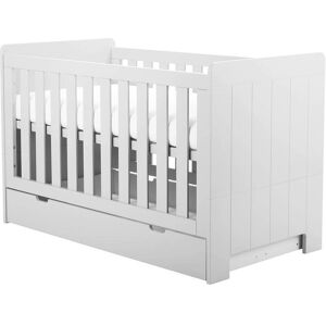 petitechambrefr Lit bebe 140x70 Calmo Blanc MDF