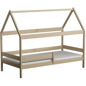 petitechambrefr Lit cabane en bois Domek Vanille 80 cm x 160 cm