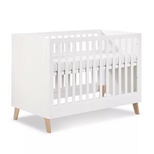 petitechambrefr Lit bebe evolutif 120x60 Noah Blanc MDF et chene