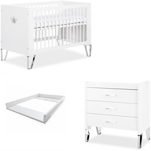 petitechambre.fr Lit bebe 60x120 et Commode a langer LittleSky by Klups Blanka - Blanc   Panneaux Stratifies