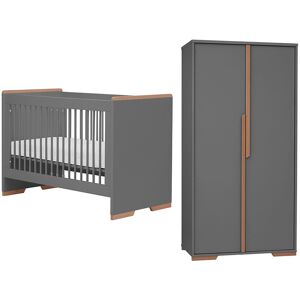 petitechambre.fr Pack chambre bebe SNAP graphite (lit bebe 120/140 + armoire)   MDF