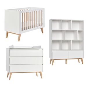 petitechambre.fr Chambre bebe complete lit + commode a langer + bibliotheque Swing - pinio
