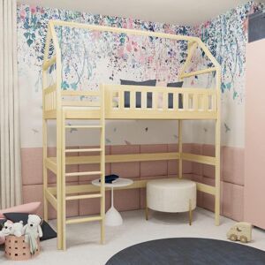 petitechambrefr Lit OTYLIA cabane et mezzanine pour chambre enfant Pin 90 cm x 190 cm