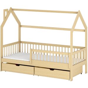 petitechambre.fr Lit cabane pour chambre enfant OSKAR avec tiroir de rangement   Pin   80 cm x 160 cm