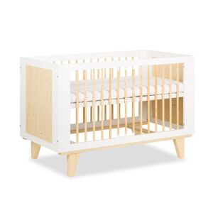 petitechambre.fr Lit bébé scandinave Lydia 140x70cm   Blanc   Pin Massif et MDF