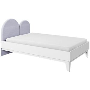 petitechambre.fr Lit FEMII 120x200 pour ado blanc et tête de lit violet avec sommier   Panneaux Stratifiés