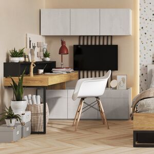 petitechambre.fr Ensemble de bureau TEEN FLEX 2 modulable   Blanc   Panneaux Stratifiés