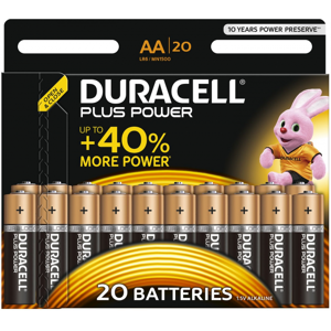 Duracell 20 piles LR6 AA Duracell Plus Power sous blister