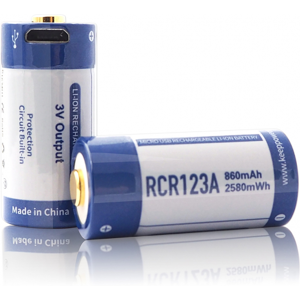 keeppower Batterie lithium-ion RCR123A 3V 860mAh rechargeable via micro USB