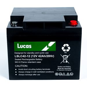 Lucas Batterie Plomb Etanche Stationnaire et Cyclage Lucas VRLA AGM  LSLC42-12 12V 42Ah.