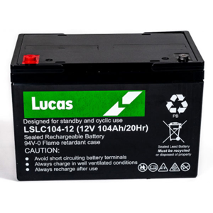 Lucas Batterie Plomb Etanche Stationnaire et Cyclage Lucas VRLA AGM  LSLC104-12 12V 104Ah.