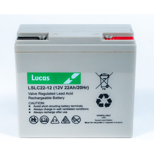 Lucas Batterie Plomb Etanche Stationnaire et Cyclage Golf Lucas VRLA AGM  LSLC22-12G 12V 22Ah.