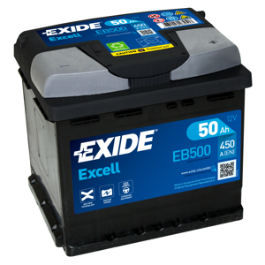 EXIDE BATTERIE EXIDE EXCELL L1 12V 50AH 450A 207X175X190 +D EB500