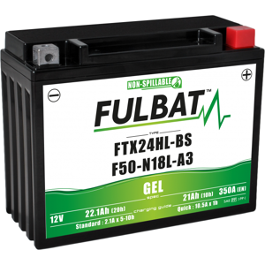 FULBAT Batterie Fulbat GEL SLA FTX24HL-BS / F50-N18L-A3 GEL 12V 21AH 350 AMPS  205x87x162  + Droite